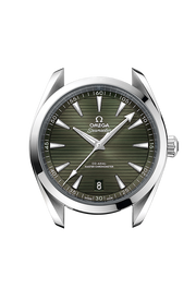 Profilo laterale della cassa in acciaio da 41 mm con corona a vite e lunetta lucida, vetro zaffiro bombato antiriflesso su entrambi i lati.